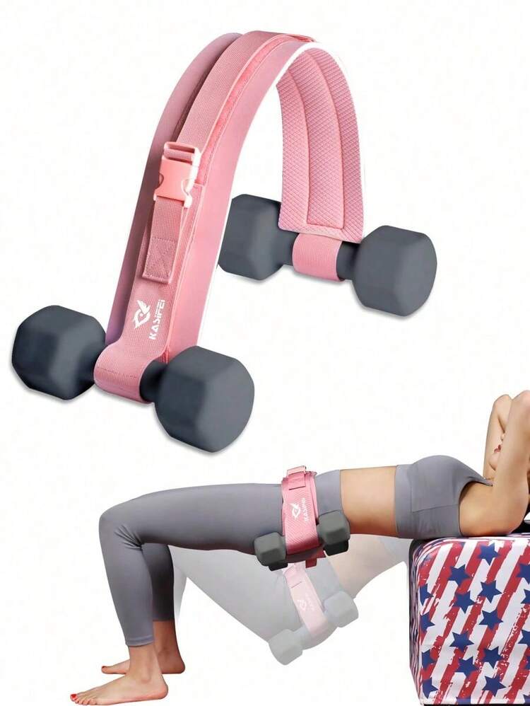 Kasifei 1pc Pink Resistance Band With 10cm Width, Pad Glute Bridge & Butt Exercise, Dumbbell & Kettlebell Workout, Bow Step & Reverse Squat - màu đen - Xem 1