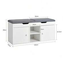 SoBuy Shoe Bench FSR96-DG - White - View 2