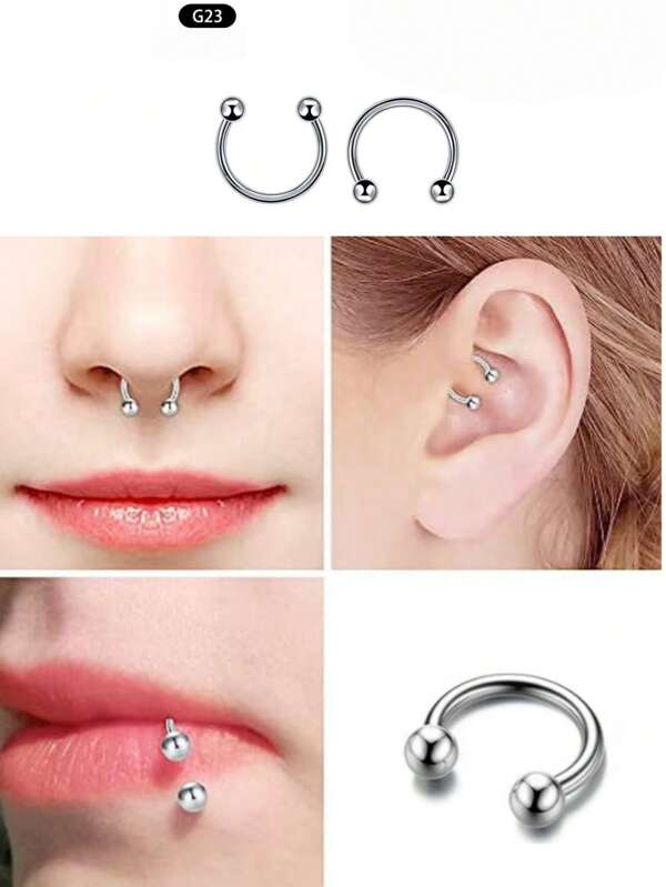 1 Stück Innengewinde Silber Schwarz Kreisförmige Barbells Hufeisen Nasenring Edelstahl Kegel Großer Stärke Piercing Barbell Septum Nase Ohr Expander 00G-0G-2G-4G-6G-8G-10G-12G 12mm/16mm/19mm 316L Edelstahl Piercing Körperschmuck einzeln verkauft