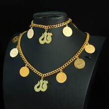 1 Set Dubai Vintage Wedding Jewelry Set 21k Gold Plated Arabic Muslim Punk Hip Hop Necklace Middle Eastern Women Jewelrys - Jewelry Set - View 3