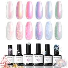 Cat Eye Gel Nail Polish Set, 6 Colors 9D Glassy Cat Eye Glitter Gel Polish Black Red Purple Blue Silver Brown Nail Polish All Seasons With Magnet Soak Off Led DIY Salon Gift-842643 - AAA0-美人魚的貝殼 - 查看 2