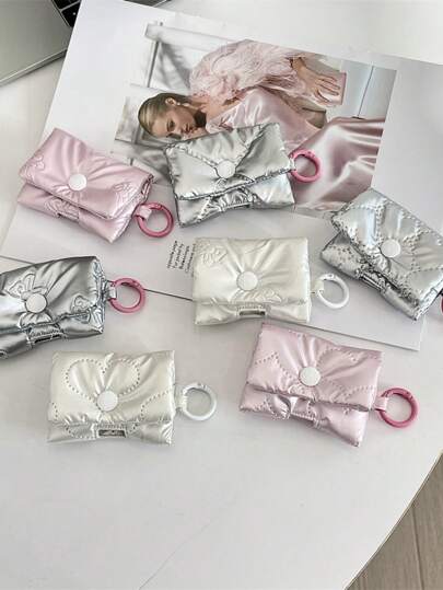 蝴蝶结造型柔软保护收纳袋，适用于耳机盒、蓝牙耳机、防摔袋、心形钱包、房间装饰、包袋、化妆包、收纳整理袋、化妆包、洗漱包、桌面收纳袋、化妆小袋、化妆包、圣诞礼物、收纳袋、旅行收纳袋、手拿包/小手提包、化妆品收纳袋、收纳袋、刷具收纳袋、迷你收纳袋、大容量收纳袋、女士礼物、圣诞礼物、女士礼物创意