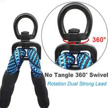 Detachable 2-In-1 Dog Leash With Reflective Safety Strap, Padded Handle - Heavy Duty Nylon Dog Leash For Medium & Large Dogs, Training, Walking, Outdoor Use (Small/Medium/Large)