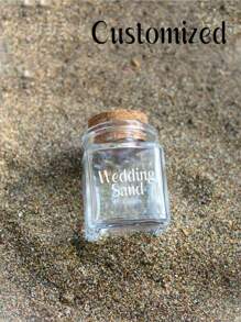 Custom Mini Glass Jars, Honeymoon Sand Keepsake Jar Glass Bottle, Custom Sand Jar Heart Bottle, Custome With Name&Text, Cylinder Honeymoon Glass Jar, With Wood Cork Small Glass Bottles Personalised Honeymoon Sand Bottle Custom Sand Keepsake Jar Glass Vials With Corks For Wedding Party Favors, Diy Crafts, Travel, Bride Or Newlywed Couple, Bride Gift Couple Gift Vacation Sand Jar Beach Honeymoon Memory, Wedding Engagement