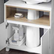 SoBuy Under Sink Cabinet Bathroom Vanity Unit Bathroom Cabinet Suitable For Pedestal Sinks Grey W60 X D30 X H61cm BZR148- Home Bathroom Decor Bathroom Organizer Summer Bathroom Accessories - White - View 5
