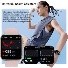 2025 新款时尚女士智能手表，1.83 英寸（4.6 厘米）显示屏，具有无线通话、消息推送、NFC 访问、天气、远程摄影、自定义表盘、音乐控制男士智能手表、多种锻炼模式、心率/血压/睡眠健康监测，兼容 Android 和 iOS，情人节礼物。 - 金網鋼 - 查看 7