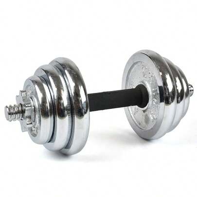 Halter Peso Ajustavel 25kg Anilhas Cromado Academia Musculaçao Cross Treino Exercicio Fitness