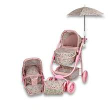 Carriola para Muñecas Estilo Vintage Modelo Noni IS-9662 Cochecito de Juguete para Niñas con Diseño Clásico Plegable y Ligera Ideal para Juego de Rol y Paseo de Muñecas Regalo de Cumpleaños Navidad - Rosa - Ver 1