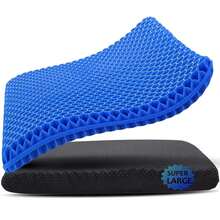 Gel Seat Cushion, Double Thick Egg Gel Cushion For Pressure Pain Relief, Breathable Wheelchair Cushion Chair Pads For Car Seat Office Chair (16x14x1.65inch)-973700 - 1-藍色超大1919165英寸 - 查看 1