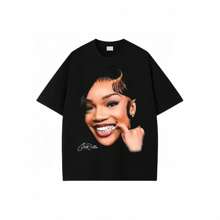 COETIC Oversized Red Star Face Graphic Tee – Street Hip-Hop Style For Men And Women