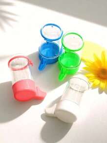 1 Pet Bird Automatic Water Feeder Parrot Pearl Bird Kettle Large Bird Feeder With Buckle Automatic Water Feeder, Bird Automatic Water Feeder, Millet Box, Parrot Water Drinker, Kettle Bird Supplies, Dual-Purpose, Drinking Water And Feeding, Automatic Water Feeder. - White - View 4