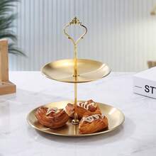 3pcs/4pcs European Style Multi-Tier Cake Stand (Includes 2/3 Trays + 1 Stand), Suitable For Daily Use, Can Hold Snacks And Fruits, Widely Used For Tea Parties And Gatherings Decoration, Also Fits Cupcakes, Donuts, Fruits, Kitchen Supplies, Christmas Gift - Gold - View 7