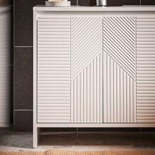 SoBuy Under Sink Cabinet Bathroom Vanity Unit Bathroom Storage Cabinet With 2 Doors White W60 X D30 X H61cm BZR157-W Home Bathroom Decor Bathroom Organizer Summer - White - View 11