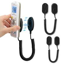 Soporte retráctil para control remoto con cierre magnético - Organizador de cables de  para múltiples controles remotos, diseño de montaje en pared ahorrador de espacio, compatibilidad universal para controles de TV/Aire acondicionado/Ventilador (Blanco/Negro)