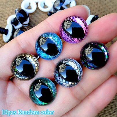 10pcs/20pcs Sparkling Glass Cabochons, Plastic Craft Eyes For DIY Projects, Decorative Beads For Art And Sewing Supplies(12/14/16/18/20mm)