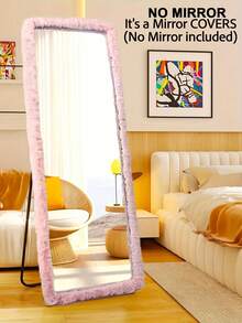 1 Pc Mirror Covers, Plush Floor Mirror Cover, Christmas Decorations, Girl Gift, Suitable For Ultra-Soft Non-Slip Cover Self-Standing Multi-Size Mirror Cover 64"X21" Full-Length Mirror Cover Warm Decoration, Suitable For Living Room Bedroom Cloakroom Full-Length Mirror, TV Cover (Multi-Color) - 彩色 - 查看 13