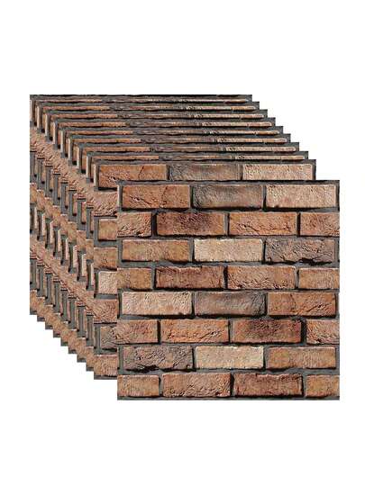 10 片装 3D 自粘墙贴防水 PVC 砖纹壁纸可移除壁画适用于 DIY 家居客厅装饰墙纸墙面装饰厨房卧室