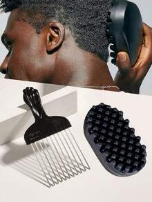 1支黑色金属非洲发梳 - C818 发刷、梳子、护发工具、沙龙美容美发产品及配件、返校季、旅行度假返校季必备品、万圣节造型工具、刷子、发梳、解结梳、球形梳、迷你发梳套装、木梳、发梳、迷你发梳、解结梳、美发产品、美发工具、美发用品、护发、卷发梳、美发设备、旅行必备品、发型、美发、发梳、背梳、造型梳、卷发梳、边缘梳、发梳、梳发、发梳套装、梳发、卷发梳、解结梳、女士发梳、头发、旅行、美发产品、美发工具、美发用品、理发师、理发师配件、理发店、美发设备 - 黑色 - 查看 5