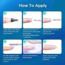 Cat Eye Gel Nail Polish Set, 6 Colors 9D Glassy Cat Eye Glitter Gel Polish Black Red Purple Blue Silver Brown Nail Polish All Seasons With Magnet Soak Off Led DIY Salon Gift-842643 - A-2 海洋極光 - 查看 7