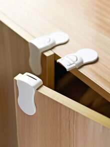 White Refrigerator Lock, ABS Material, No Drilling Required, Easy Installation, Strong Adhesive, Suitable For Drawers, Refrigerators, Washing Machines, Bucket Seats, Cabinets, Wardrobes, Ovens, Trash Cans, Ideal Holiday Gift - Multicolor - View 5