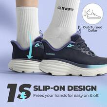 Women's Slip On Walking Shoes Hands-Free Cushion Running Tennis Non-Slip Comfortable Gym Workout Athletic Breathable Fashion Sneakers SwiftLite - 藍色 - 查看 6