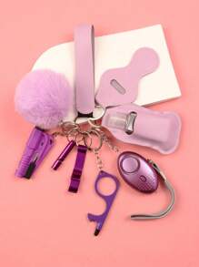 9pcs Women's Self-Defense Keychain Bracelet Set With Personal Alarm And Window Breaker, Self-Defense Keychain Accessories Kit, For Friends Halloween Accessories Teachers Day Christmas Gift Ideas Bag Accessories Lanyards With Id Holder Car Accessories Bag Charms Car Accessories Sister