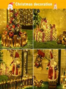 1 pieza Guirnalda de Luces Solares para Exteriores - 300/200/150/100/50 LED, Luces de Hadas Solares de Alambre de Cobre, IP65 Impermeable, 8 Modos de Iluminación, Adecuado para Jardín, Terraza, Boda, Acampada, Fiesta, Patio, Decoración de Árbol de Navidad, Navidad, Halloween, Luces de Decoración para el Día de San Valentín (Blanco Cálido/Blanco/Color/Azul/Rosa/Rojo)