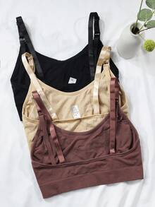 3PCS Lightweight Model Without Steel Rings, Detachable Fasteners, Convenient For Breastfeeding, Simple And Comfortable Maternity Nursing Bra Suitable For Home Use And For Outings With Children This Bra Is Made Of Soft And Comfortable Material, Which Not Only Makes The Mother Feel Comfortable But Also Makes The Baby Feel At Ease This Bra Is Breathable And Lightweight, Making It The Perfect Choice For Summer Purchases - Nhiều màu - Xem 5
