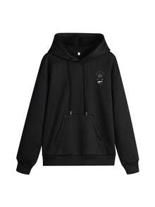 Women's Winter Tree Graphic Long Sleeved Drawstring Hoodie With Pocket ,Casual Loose And Versatile Holiday Style Tops,Fashionable Winter Women Clothes Suitable For Daily Wear - Black - View 4