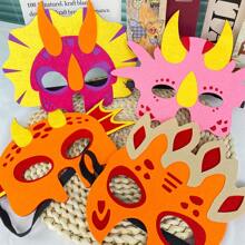 12 Stücke Dinosaurier Masken Party Geschenke für Tyrannosaurus Rex, Stegosaurus, Pterodaktylus, Triceratops, Einhorn Drachen Augen Masken Requisiten, Halloween Party Kostüme, Masken