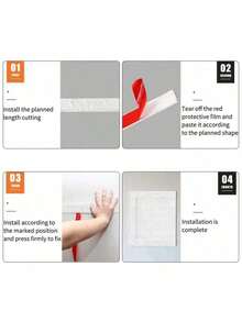 1pc 1m/39.37in 3D PVC Self-Adhesive Decorative Soft Line Baseboard Ceiling Decor Line Wall Decor 3D Wall Sticker Home Decor - Multicolor - View 12