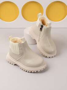 Children's Boots, New Autumn/Winter Fashion Boys' Boots, Girls' Retro Short Boots - Beige - View 2