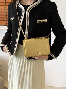 女士休闲斜挎包，简约时尚，适合日常使用 - 黑色 - 查看 7