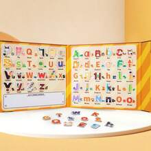 Number Letter Magnetic Puzzle, Number Letter Cognitive Piece, Magnetic Sticker, Children's Puzzle Toy, Early Education Learning Toy, Children's Early Education Magnetic Case Letter Matching Puzzle Board, Puzzle Toy, Number Learning Card, Puzzle Enlightenment Teaching Tool, Magnetic 26 Shape Letter Teaching Tool, Cognitive Magnetic Sticker, Refrigerator Sticker, Children's English Learning Early Education Puzzle Toy