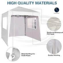 MCC Direct Pop-Up Gazebo 2m X 2m With Sides Silver Protective Layer Waterproof Marquee Canopy WS - White - View 8