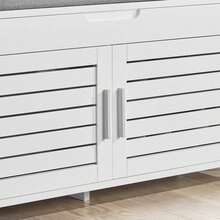SoBuy FSR102-W, Shoe Rack Shoe Bench Shoe Cabinet With Folding Padded Seat And 2 Doors, W90 X D33 X H50cm - White - View 8