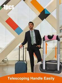 1个多色行李箱拉杆套，带包装标识，独特镂空设计，保护双手免受伤害，适用于纽扣式行李箱，是机场旅行的理想之选，男女通用，是度假、暑假、返校季的必备旅行装备 - 彩色 - 查看 3