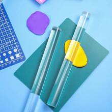 1pc/2pcs 2/3/4/5/6mm Transparent Acrylic Solid Rolling Pin Clay Thick Ruler Acrylic Rolling Track Clay Depth Pottery Auxiliary Tool