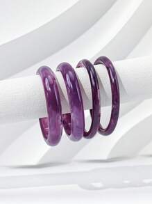 Set de 4 piezas Pulsera de estilo vintage de resina acrílica para mujeres
