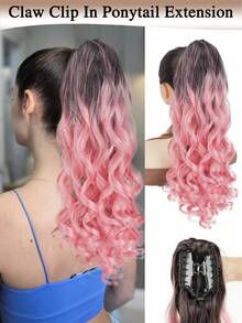 18 Zoll wellige Pferdeschwanz-Haarverlängerung mit Klammer, synthetische Fasern, natürlich weich und flauschig, Pferdeschwanz-Haarteil für täglichen Gebrauch von Frauen