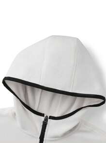 CAMEL CROWN 女士秋冬季保暖连帽套头衫加绒休闲运动服长袖上衣 - 橡木灰 - 查看 4