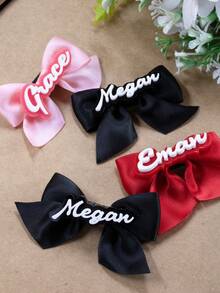 Custom Name Bow Hair Clip, Personalized Hair Accessory, Customizable Hairpin For Birthday Wedding Gift - Style a - View 5