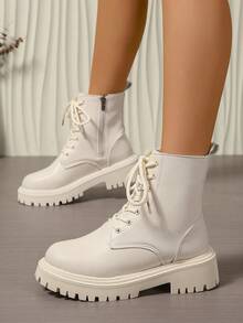 2025 New Autumn/Winter ' Shoes, Thick Sole Big Shoes, School Student Shoes, Fashion Versatile Casual ' Shoes, Side Zipper ' Student Shoes, Teenage School Student Shoes, Student Boots, Casual Ankle Boots