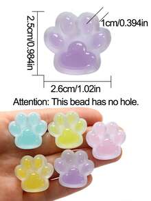 10pcs No Hole Charming Cat Paw Resin Pendant Versatile DIY Accessory Suitable For Phone Cases, Fridge Magnets, And Hair Clips - Available In 5 Colors - Perfect For Home Decor And Party Gifts - Multicolor - View 6