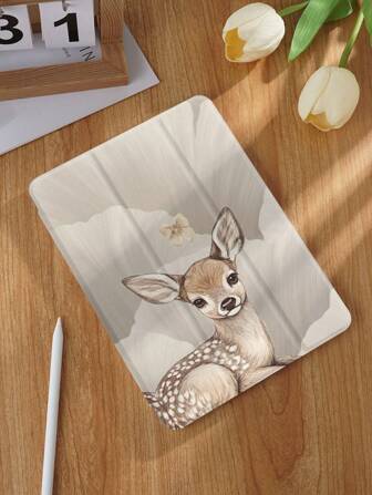 Skyddsfodral för surfplatta med älgmönster, kompatibel med iPad 9.7/10.2/10.5/10.9/12.9/Pro 11, 10:e generationen, kompatibel med Galaxy Tab S6 Lite 10.4-tums, kompatibel med Kindle Paperwhite 12:e generationen 2024, 2022 Kindle (11:e generationen), mjukt, fallskyddande fodral, smart stativ/automatisk väckning/viloläge. Skyddsfodral med växtmönster.