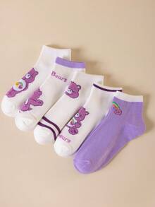 5 đôi tất cổ cao nữ CARE BEARS, tất cá nhân hóa cho mọi mùa, với hình ảnh Gấu Grumpy, Gấu Funshine, Gấu Wish, Gấu Heart Funshine, thích hợp để mặc hàng ngày, trong các dịp lễ, sinh nhật, làm quà tặng. - Nhiều màu - Xem 13