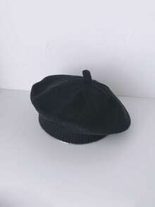 半件套纯色男女通用婴儿贝雷帽，新生儿幼儿艺术家帽，适合0-3岁宝宝，婴儿服装，婴儿秋/春季配饰，小女孩秋季服装，适合室内外，生日拍照道具装饰，婴儿礼物 - 彩色 - 查看 5