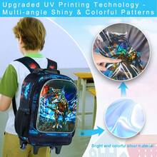 3件套儿童拉杆背包，儿童拉杆书包，龙形带轮背包，适合小学、幼儿园（橙色） - 拉桿背包 - 查看 9