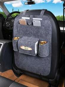 Universal Car Seat Back Bag – Durable Felt Hanging Storage Bag With Large Capacity & Multiple Compartments, Easy Headrest Mounting, Washable & Reusable Design, Perfect For Phones, Tablets, Chargers & Travel Essentials, Ideal For Family Trips Or Daily Commutes