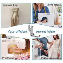 Nuevo estilo de prensatelas de acero completo, diseñado en color gris plateado, talla grande adecuado para hacer vestidos de novia y telas con lentejuelas, se puede aplicar a máquinas de coser planas de computadora - Negro - Ver 4